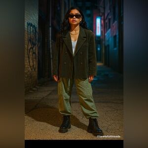 Danier Black Suede Leather Jacket Women’s Large Made in Canada vintage